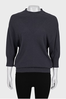 Cashmere jumper with 3/4 sleeves