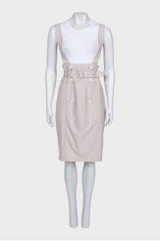 Gray skirt with suspenders