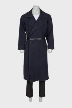 Men's blue wool coat