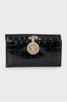 Black leather key holder