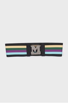 Striped wide belt