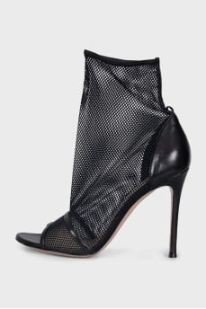 Black mesh sandals