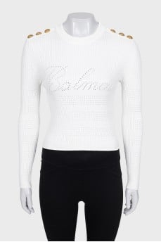White knitted jumper