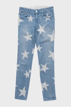 Star-print skinny jeans