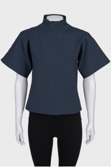 Blue turtleneck T-shirt