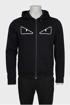 Men's black zip-up hoodie