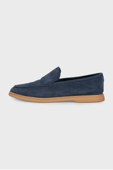 Men's blue suede loafers