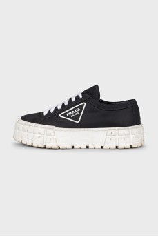 Wheel Re-Nylon black textile sneakers