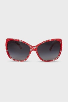 Sunglasses with red print