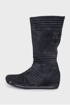 Grey suede boots