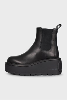 Black platform boots