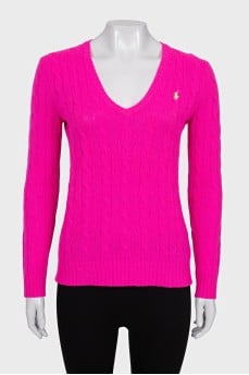 Pink wool and cashmere pullover