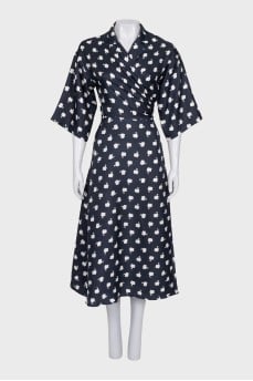 Satin wrap dress