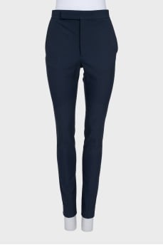 Blue high-waisted trousers