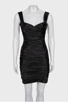 Black draped mini dress