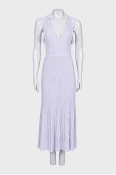 Purple sleeveless ribbed dress