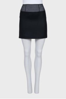 Wool and silk mini skirt