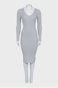 Silver ribbed dress