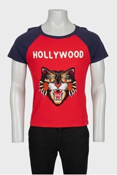 Men's T-shirt decorated with embroidery