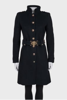 Wool and cashmere coat with a belt