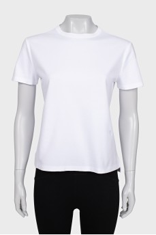 Straight T-shirt with branded embroidery