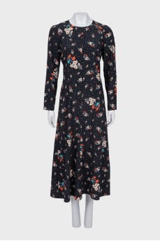 Silk dress with floral print