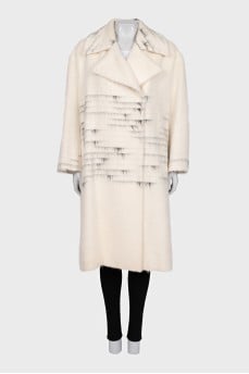 Long-pile striped coat
