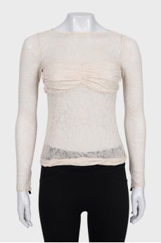 Beige top with lace