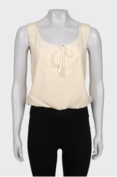 Yellow silk top