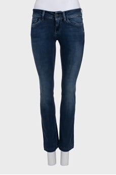 Сині джинси skinny fit на низькій посадці