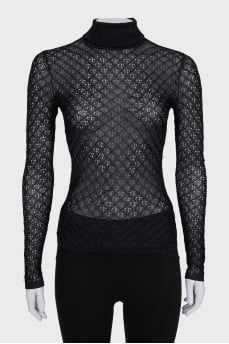 Black knitted turtleneck