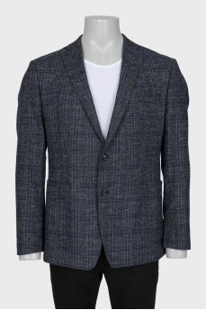 Men's gray checkered jacket