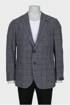 Men's large checkered button-down jacket