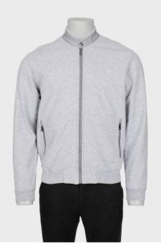 Men's gray zip-up sweatshirt