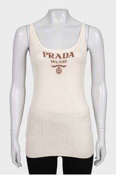 Silk T-shirt with brand logo