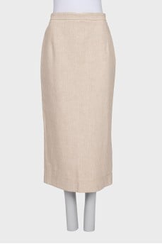 Beige midi skirt