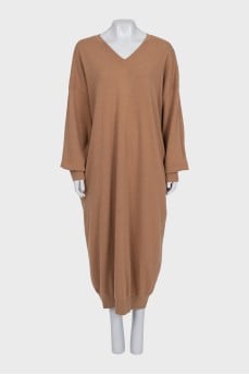 Brown wool dress