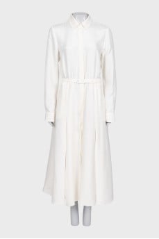 Silk maxi dress with lace elements