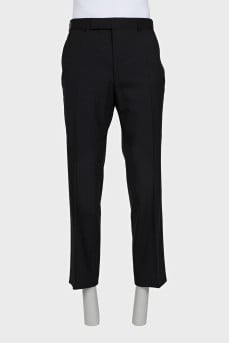 Men's straight-leg wool trousers