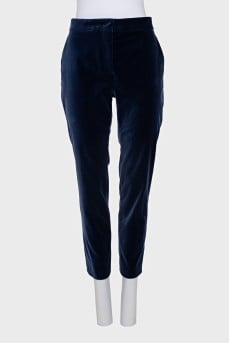 Blue velvet trousers