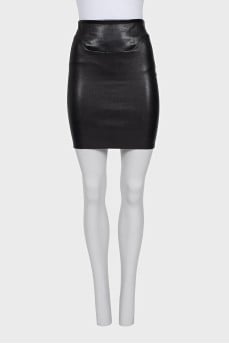 Black leather skirt