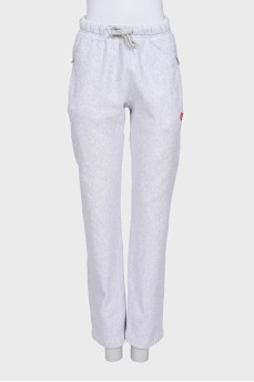 Straight-leg gray trousers