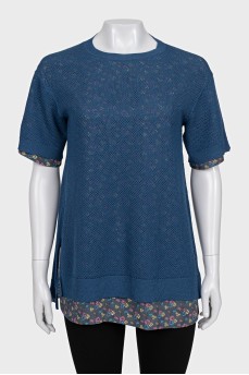 Blue T-shirt with perforations