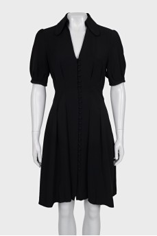 Black V-neck dress