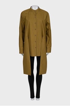 Straight-cut shirt with elongated elements