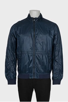 Men's blue jacket with hidden hood