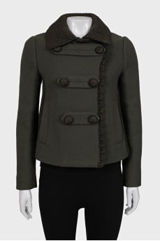 Vintage jacket with knitted details