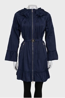 Blue cloak with pleats