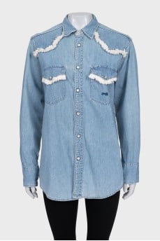 Denim shirt with openwork back