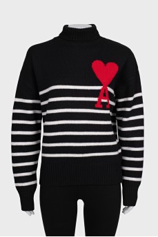 Wool sweater with brand logo